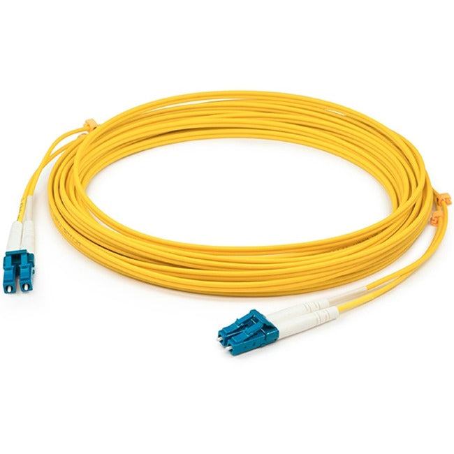 AddOn 9m LC (Male) to LC (Male) Yellow OS1 Duplex Fiber OFNR (Riser-Rated) Patch Cable.