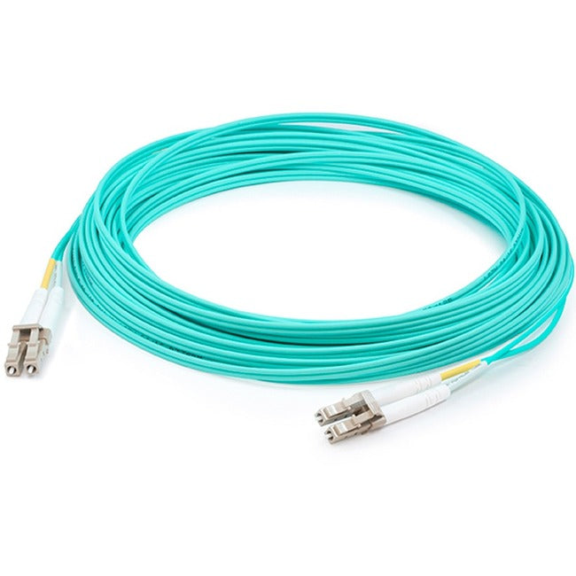 AddOn 13m LC (Male) to LC (Male) Aqua OM3 Duplex Fiber OFNR (Riser-Rated) Patch Cable.