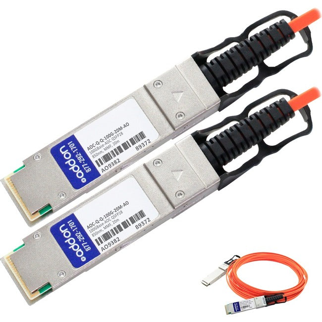 AddOn Arista Networks AOC-Q-Q-100G-20M Compatible TAA Compliant 100GBase- AOC QSFP28 to QSFP28 Direct Attach Cable (850nm, MMF, 20m)