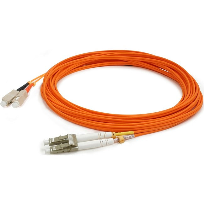 AddOn 2m SC (Male) to LC (Male) Orange OM2 Duplex OFNR (Riser-Rated) Fiber Patch Cable.