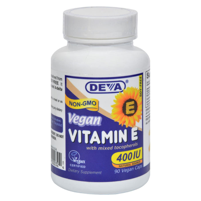 Deva Vegan Vitamins - Vitamin E With Mixed Tocopherols - 400 Iu - 90 Vegan Capsules.