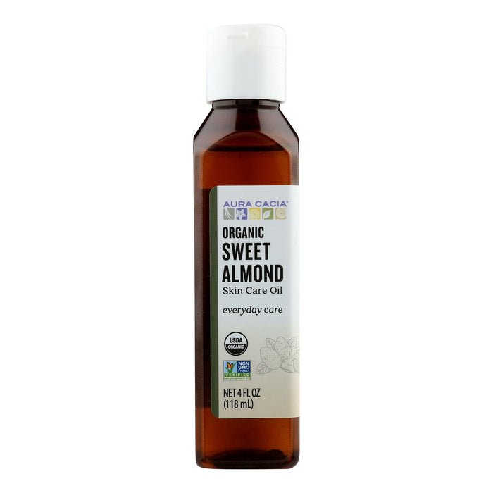 Aura Cacia - Organic Aromatherapy Sweet Almond Oil - 4 Fl Oz.