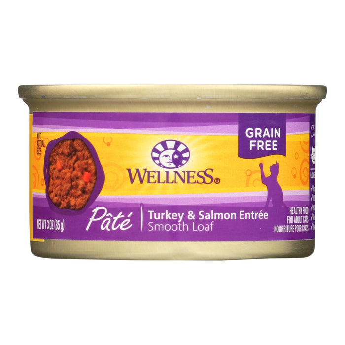 Wellness Pet Products Cat Food - Turkey And Salmon Recipe - Case Of 24 - 3 Oz