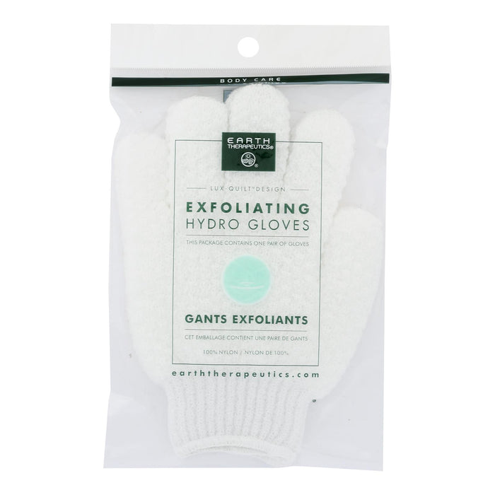 Earth Therapeutics Hydro Gloves - Exfoliating - White - 1 Pair.