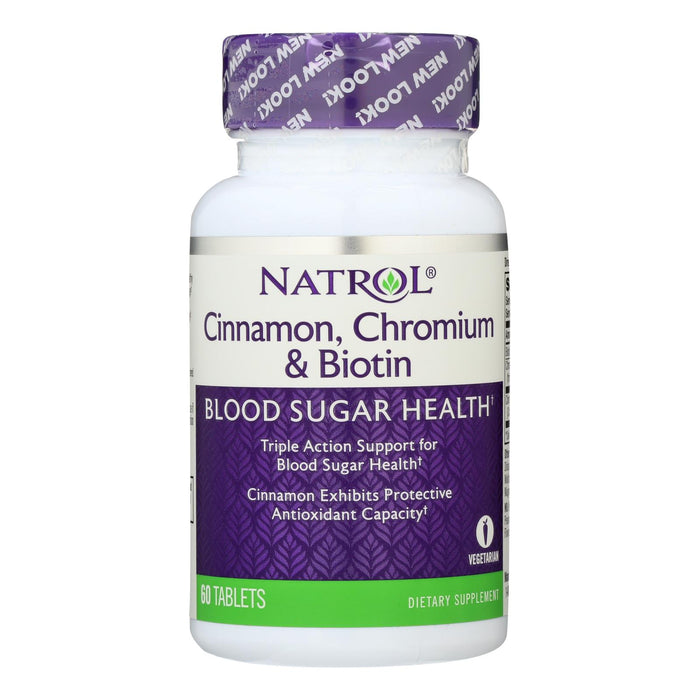 Natrol Cinnamon Biotin Chromium - 60 Tablets.