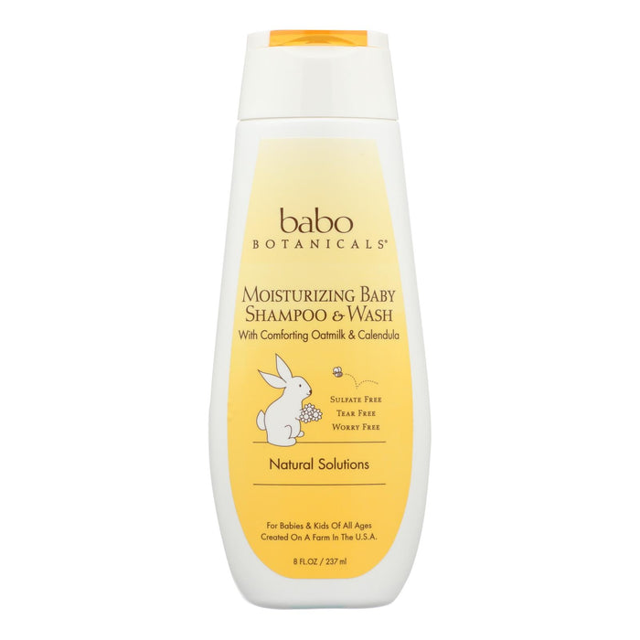 Babo Botanicals - Moisturizing Baby Shampoo And Wash - Oatmilk Calendula - 8 Fl Oz.