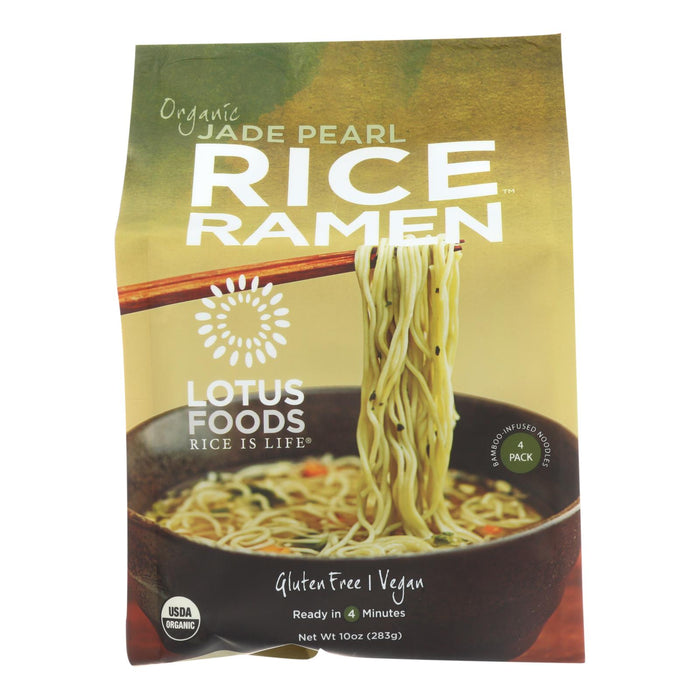 Lotus Foods Ramen - Organic - Jade Pearl Rice - 4 Ramen Cakes - 10 Oz - Case Of 6.