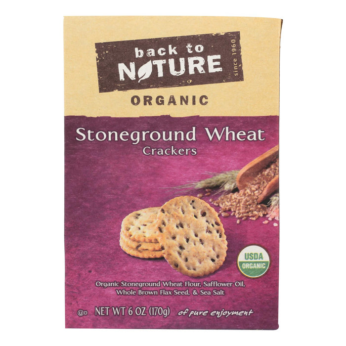 Back To Nature Crackers - Organic Stoneground Wheat - Case Of 6 - 6 Oz