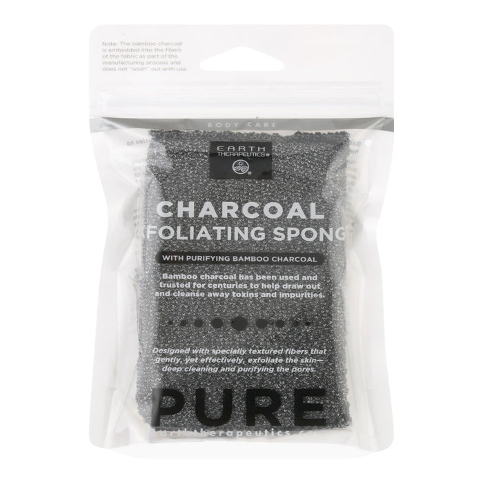 Earth Therapeutics Body Sponge - Purifying Vegetable - Medicinal Charcoal - 1 Count.