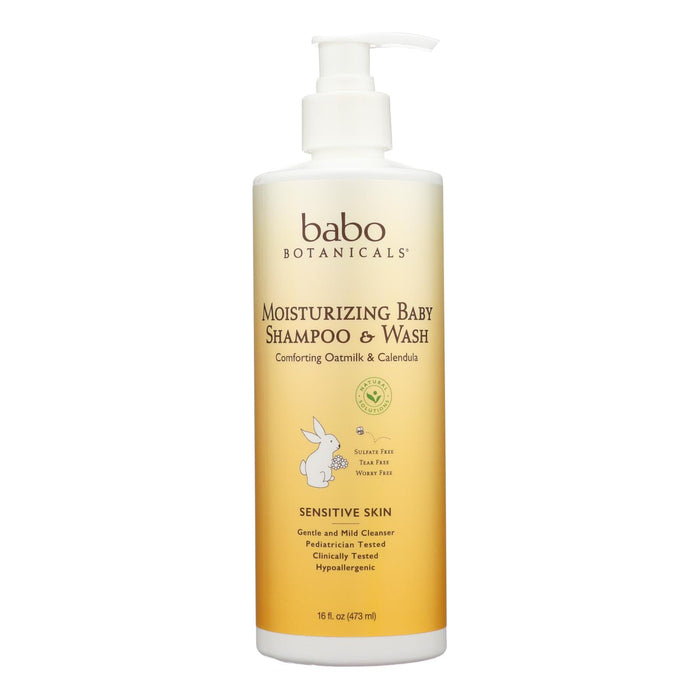 Babo Botanicals - Baby Shampoo And Wash - Moisturizing - Oatmilk - 16 Oz.