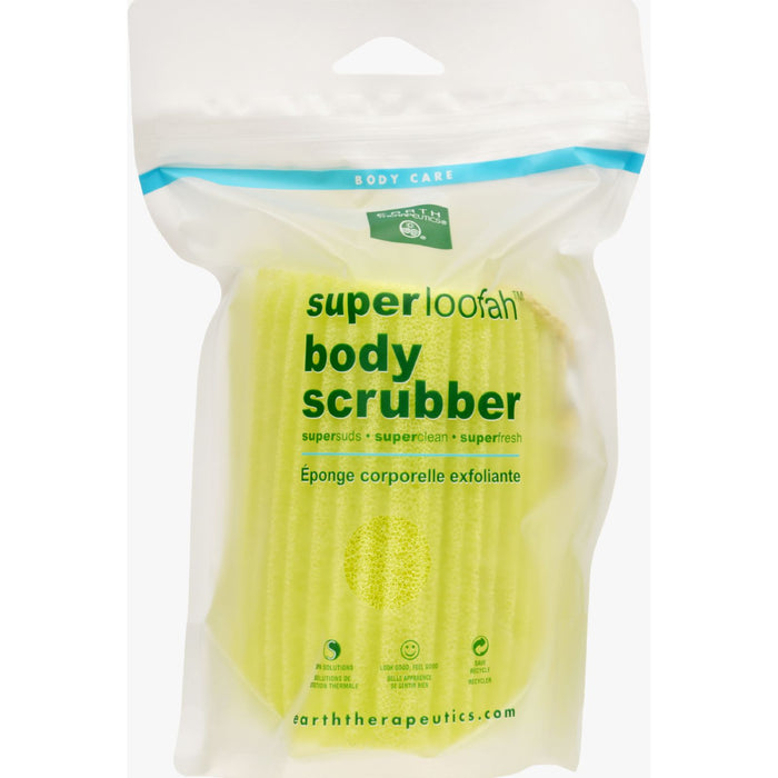 Earth Therapeutics Loofah - Super - Body Scrubber - Green - 1 Count.