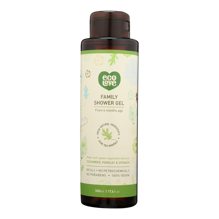 Ecolove Body Wash Green Vegetables Family Shower Gel For Ages 6 Months And Up -Case Of 500 - 17.6 Fl Oz.