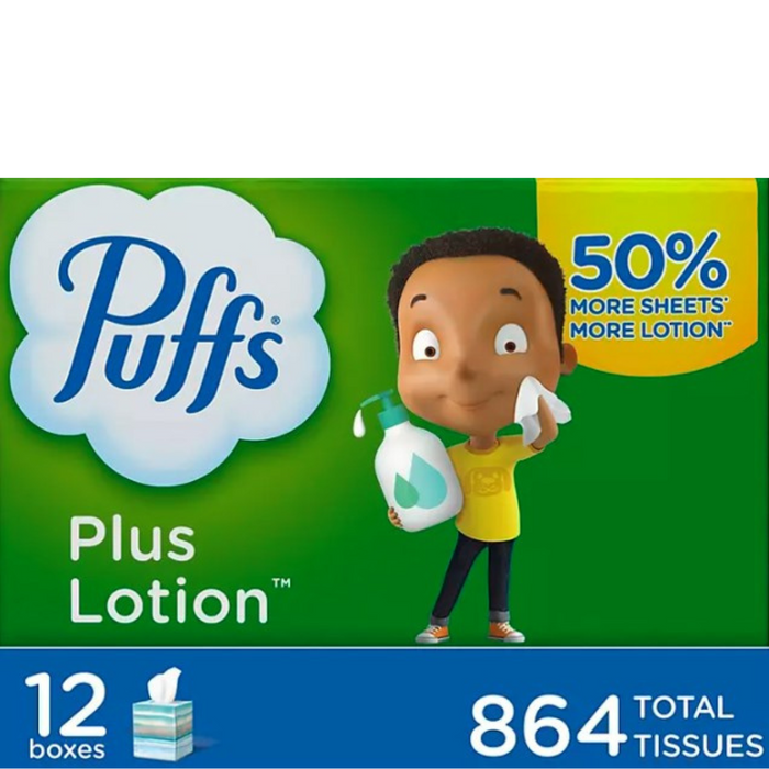 Puffs Plus Lotion Facial Tissues (72 tissues cube, 12 mega cubes)