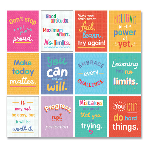 Mini Posters, Growth Mindset Quotes, 8.5 X 11, 12/set.