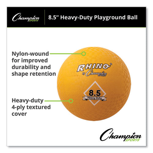 Heavy Duty Playground Ball, 8.5" Diameter, Yellow.