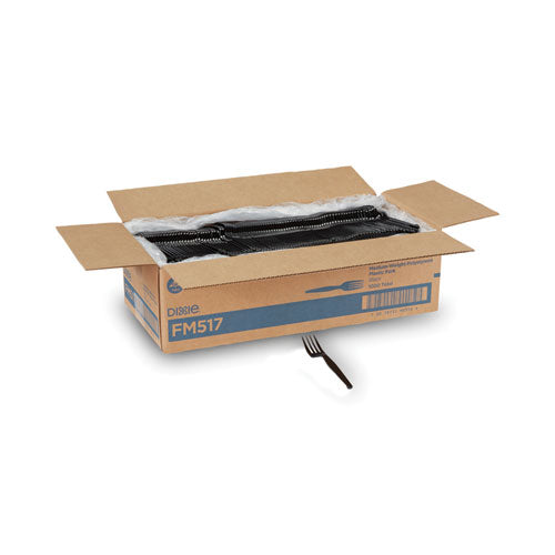 Plastic Cutlery, Heavy Mediumweight Forks, Black, 1,000/carton.