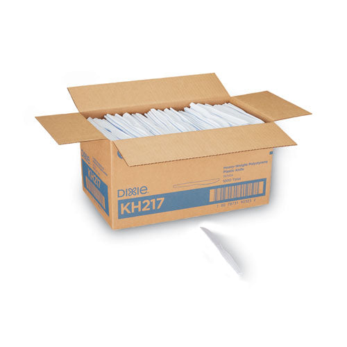 Plastic Cutlery, Heavyweight Knives, White, 1,000/carton.