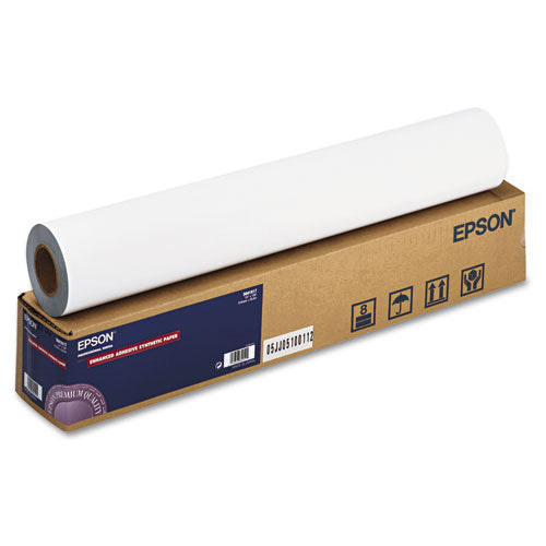 Enhanced Adhesive Synthetic Paper, 2" Core, 24" X 100 Ft, Matte White.