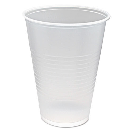 Rk Ribbed Cold Drink Cups, 10 Oz, Clear, 100/sleeve, 25 Sleeves/carton