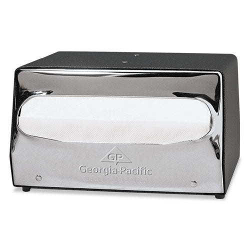 Mornap Tabletop Napkin Dispenser, 7.9 X 11.5 X 4.9, Black/chrome.