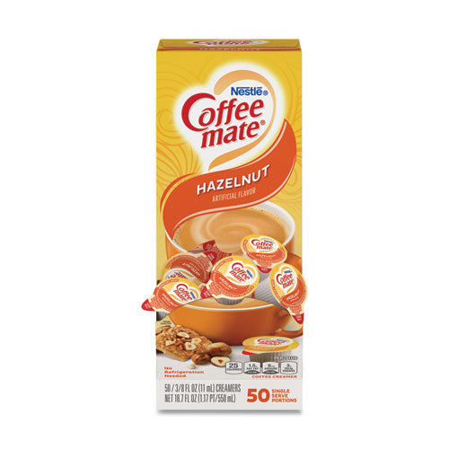 Liquid Coffee Creamer, Hazelnut, 0.38 Oz Mini Cups, 50/box.