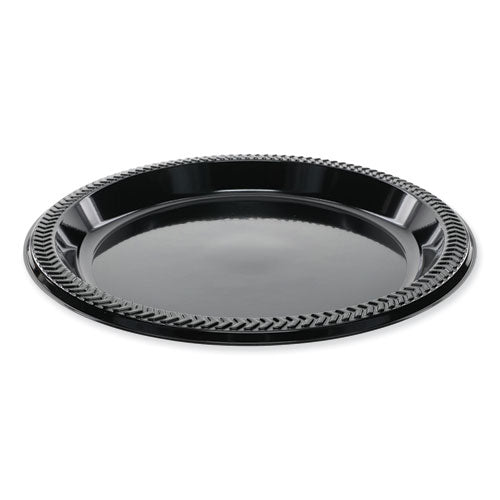 Meadoware Impact Plastic Dinnerware, Plate, 8.9" Dia, Black, 400/carton.