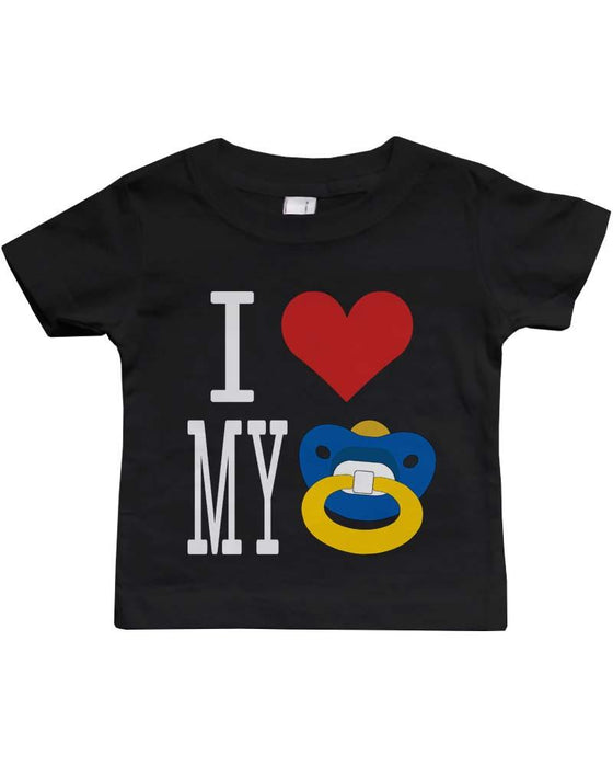 I Love My Pacifiers Funny Black Baby Shirt Great Gift Ideas.