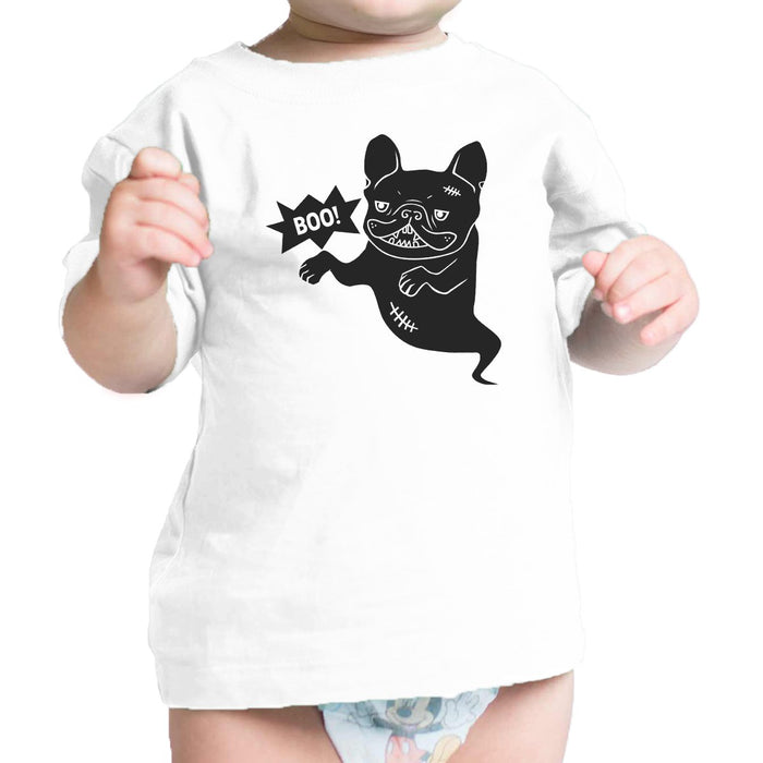 Boo French Bulldog Ghost Baby White Shirt.