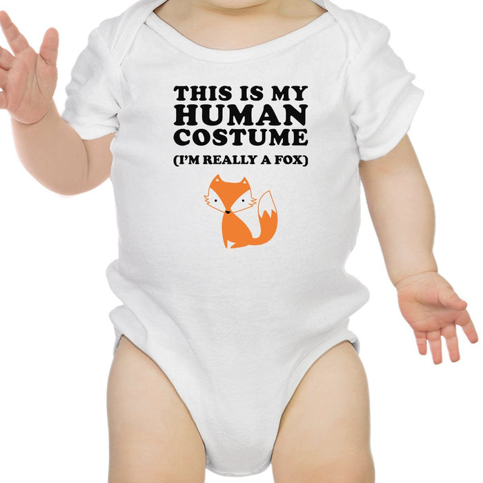 This Is My Human Costume Fox Baby White Bodysuit.