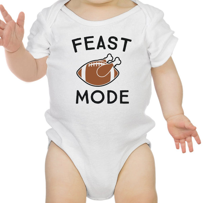 Feast Mode Baby White Bodysuit.