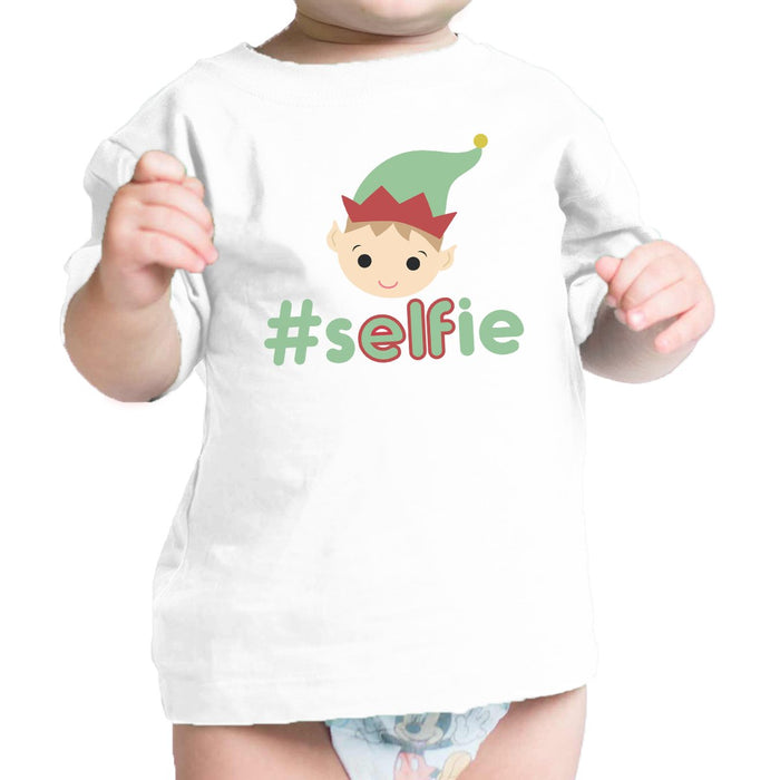 Hashtag Selfie Elf Baby White Shirt.