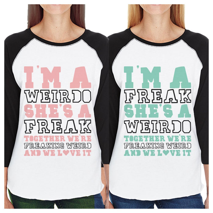 Weirdo Freak BFF Matching Baseball Jerseys Funny Best Friend Gifts