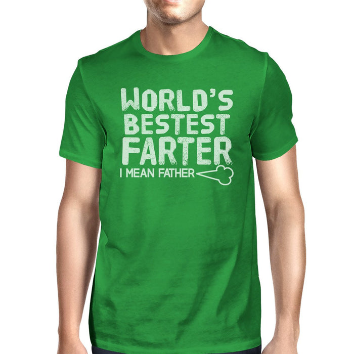 World's Bestest Farter Mens Green Round Neck T-Shirt Humorous Gifts.