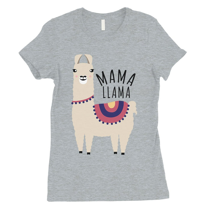 Mama Llama Womens Cute Short Sleeve T-Shirt Funny Mother Day Gift Tee.