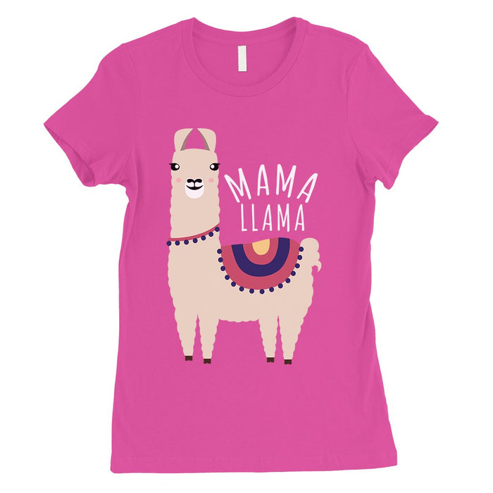 Mama Llama Womens Cute Short Sleeve T-Shirt Funny Mother Day Gift Tee.