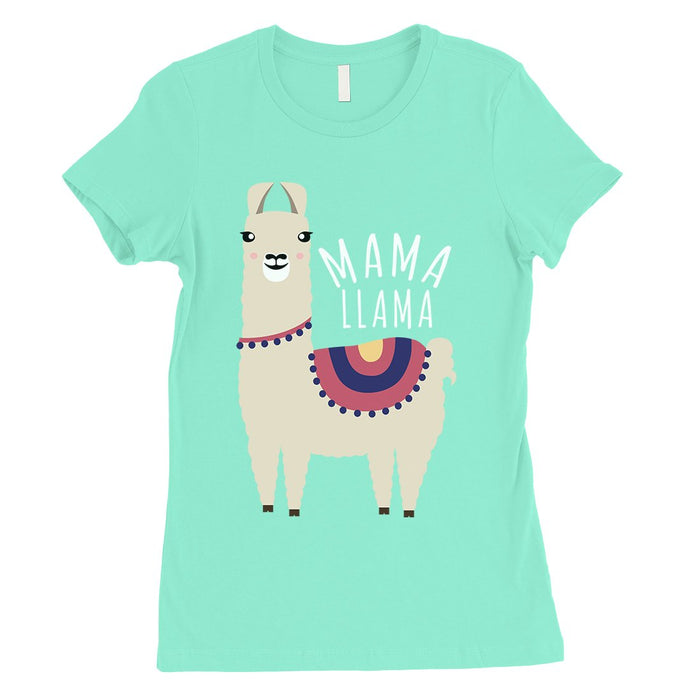 Mama Llama Womens Cute Short Sleeve T-Shirt Funny Mother Day Gift Tee.