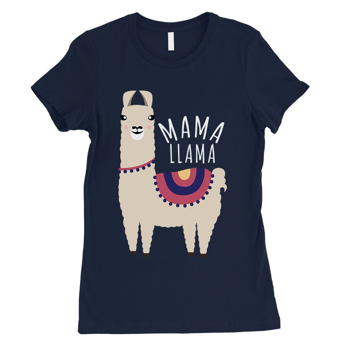 Mama Llama Womens Cute Short Sleeve T-Shirt Funny Mother Day Gift Tee.