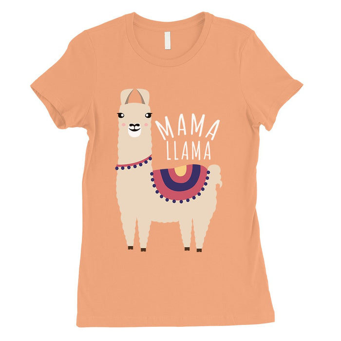 Mama Llama Womens Cute Short Sleeve T-Shirt Funny Mother Day Gift Tee.