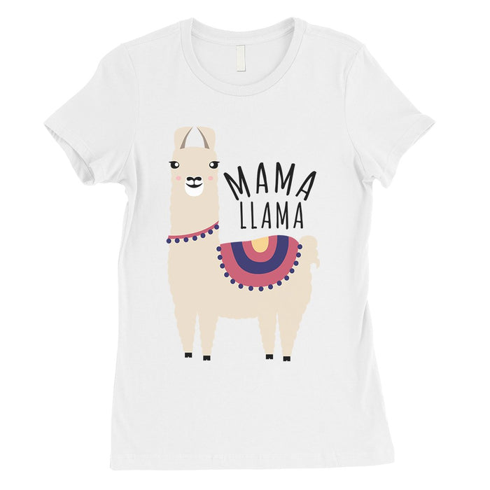 Mama Llama Womens Cute Short Sleeve T-Shirt Funny Mother Day Gift Tee.