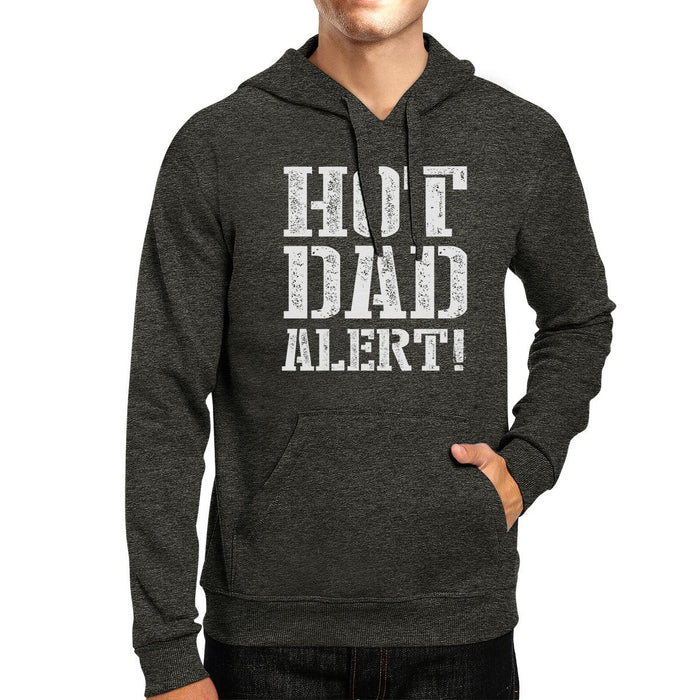 Hot Dad Alert Unisex Dark Gray Pullover Hoodie Best Fathers Day.