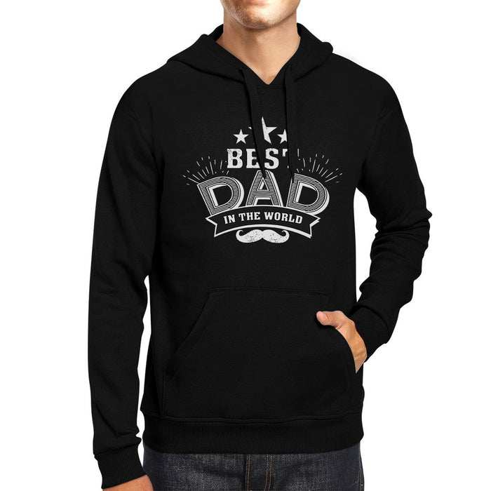 Best Dad In The World Unisex Black Vintage Style Hoodie For Dad.