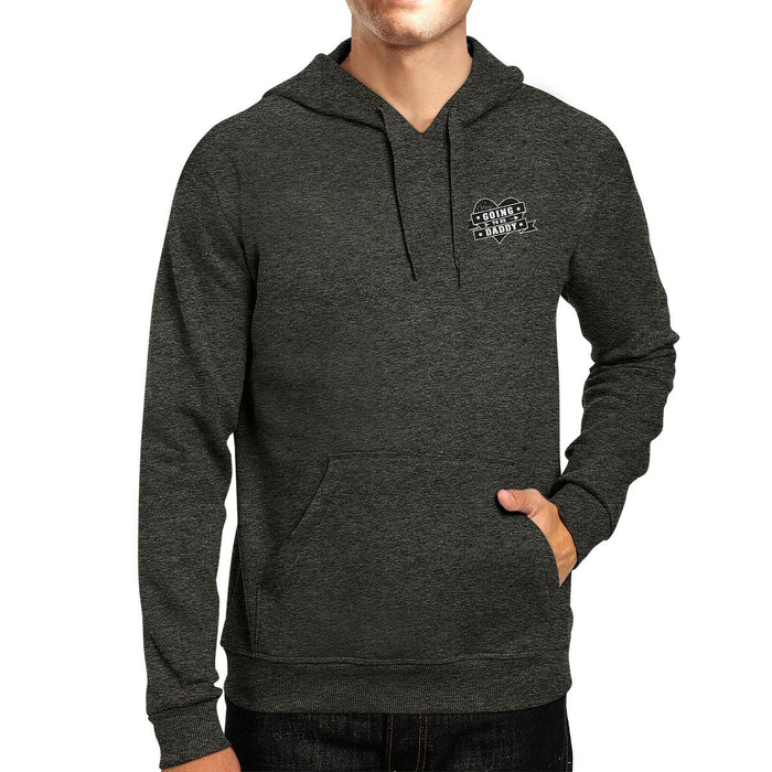 Going To Be Daddy Unisex Dark Grey Baby Announcement Hoodie For Him.