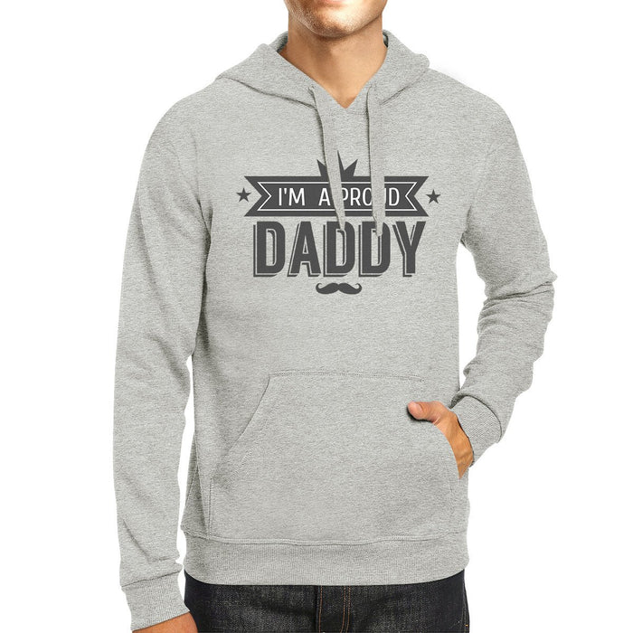 I'm A Proud Daddy Unisex Grey Vintage Design Hoodie Gift For Him.