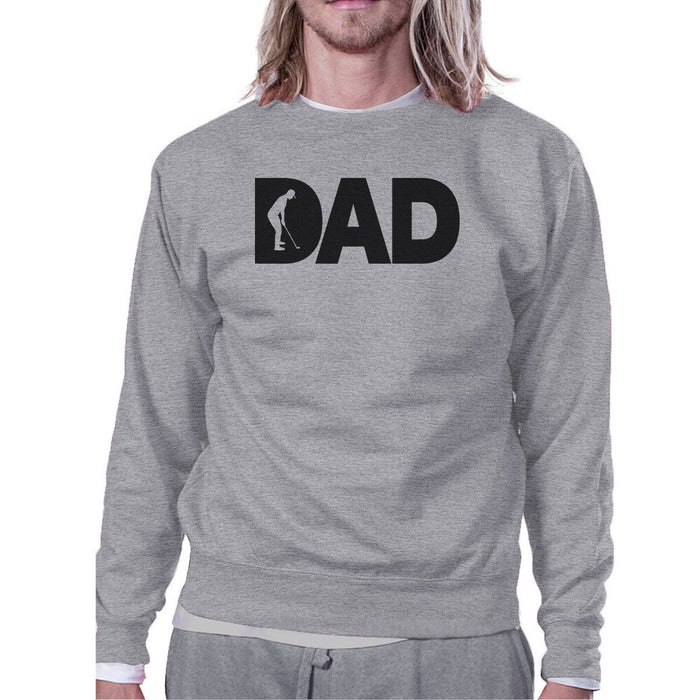 Dad Golf Unisex Grey Sweatshirt Funny Design Tank For Golf Lovers.