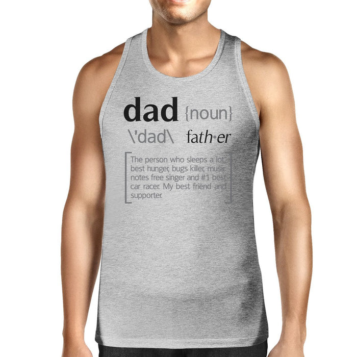 Dad Noun Mens Grey Cotton Tank Top Unique Fathers Day Gifts For Dad.