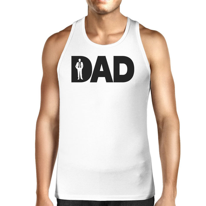 Dad Business Mens White Funny Tank Top Working Dad Graphic Tanks.