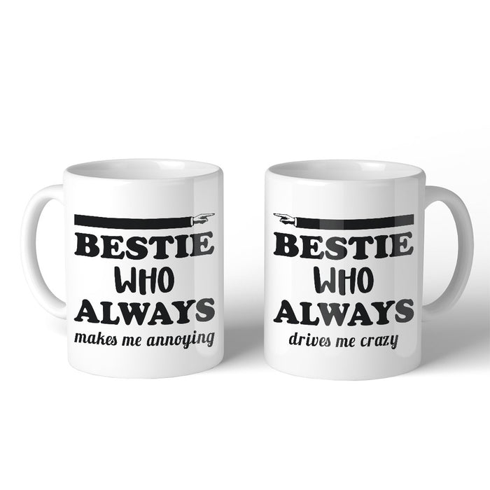 Bestie Always Coffee Mugs Funny BFF Matching Gift For Christmas.