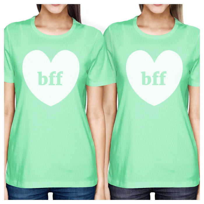 Bff Hearts BFF Matching Mint Shirts.