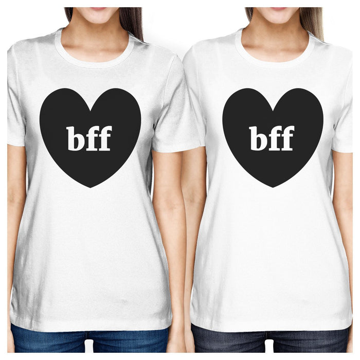 Bff Hearts BFF Matching White Shirts.