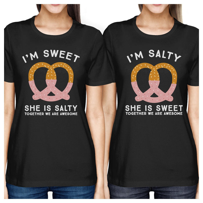 Sweet And Salty BFF Matching Black Shirts.